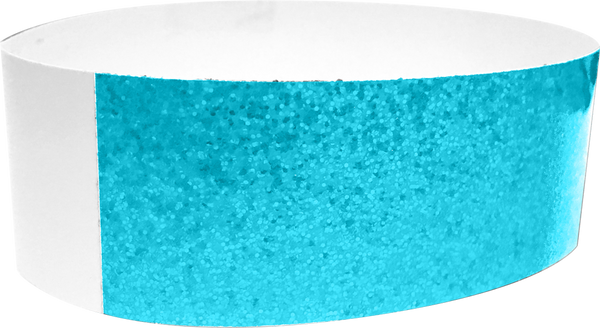 An Adhesive 1" X 10" Sparkle Solid Aqua wristband