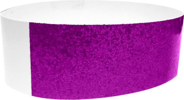 An Adhesive 1" X 10" Sparkle Solid Purple wristband