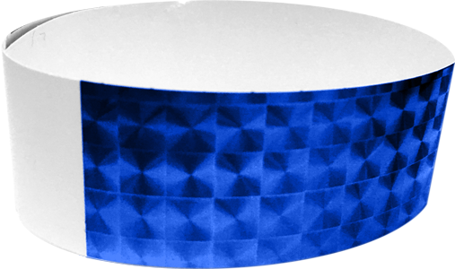 An Adhesive 1" X 10" Techno Solid Blue wristband