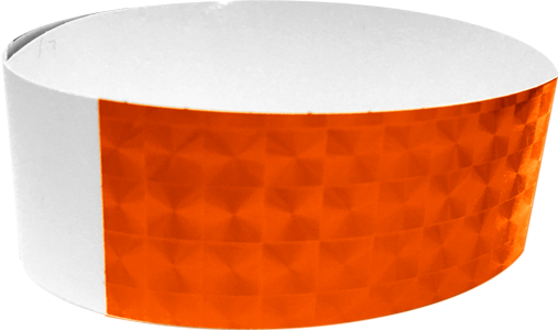 An Adhesive 1" X 10" Techno Solid Neon Orange wristband