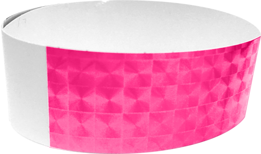 An Adhesive 1" X 10" Techno Solid Neon Pink wristband