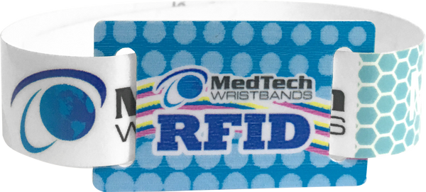 Custom Snapped wristbands with RFID sliding tag