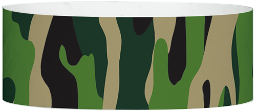 A Tyvek® 1" X 10" Camouflage Multicolored wristband