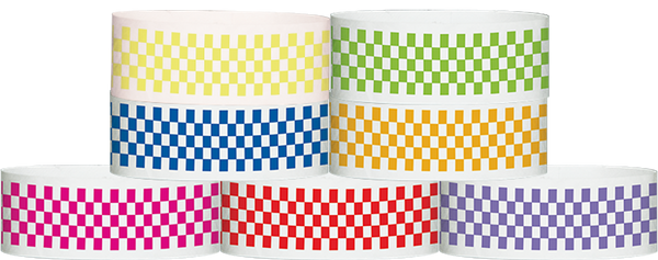 Tyvek® 1" x 10" Checker pattern wristbands