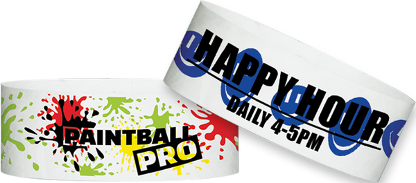 Custom Tyvek 1" x 10" Pattern One Color Imprint Wristband