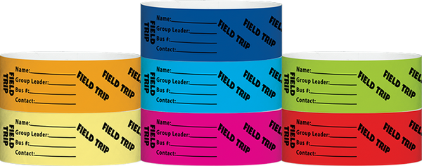 Tyvek® 1" X 10" Field Trip Wristbands