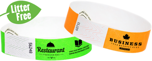 Custom Litter Free 3/4" Tyvek® One Color Imprint Wristbands