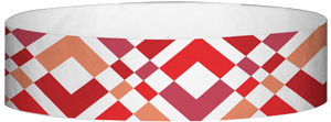 A Tyvek® 3/4" X 10" Argyle Red wristband