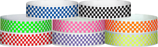 Tyvek 3/4" x 10" Checkboard Wristbands