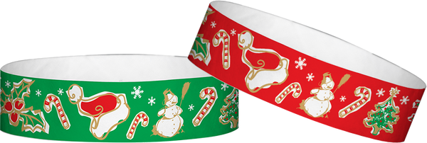 A Tyvek® 3/4" X 10" Seasons Greetings wristbands