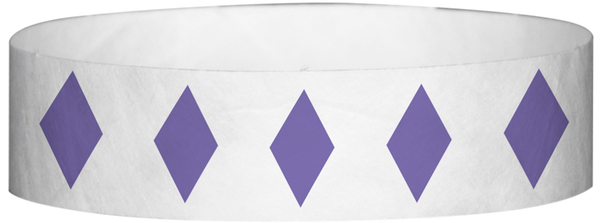 A Tyvek® 3/4" X 10" Diamond Purple wristband