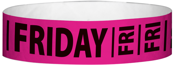 A Tyvek® 3/4" X 10" Friday Neon Pink wristband