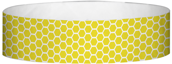 A Tyvek® 3/4" X 10" Honeycomb Yellow wristband