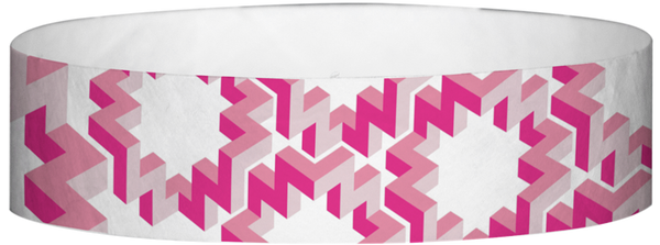 A Tyvek® 3/4" X 10" Maze Pink wristband