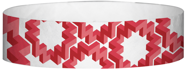 A Tyvek® 3/4" X 10" Maze Red wristband