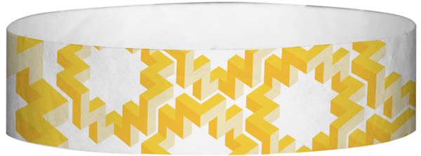 A Tyvek® 3/4" X 10" Maze Yellow wristband