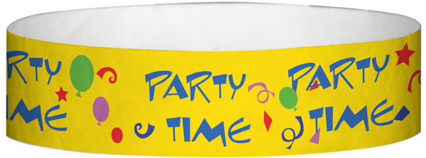 A Tyvek® 3/4" X 10" Party Time Multicolored wristband