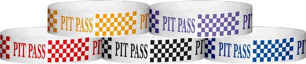 Tyvek® 3/4" x 10" Pit Pass Checker pattern wristbands
