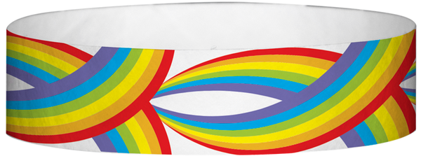 A Tyvek® 3/4" X 10" Rainbow Multicolored wristband