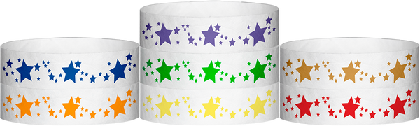 A Tyvek® 3/4" X 10" Stars wristbands