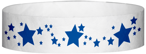 A Tyvek® 3/4" X 10" Stars Blue wristband