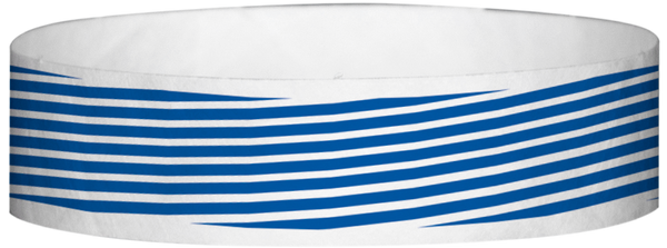 A Tyvek® 3/4" X 10" Stripes Blue wristband