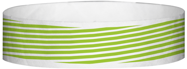 A Tyvek® 3/4" X 10" Stripes Neon Lime wristband