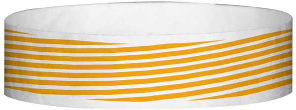 A Tyvek® 3/4" X 10" Stripes Neon Orange wristband