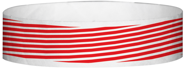 A Tyvek® 3/4" X 10" Stripes Red wristband