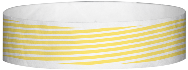 A Tyvek® 3/4" X 10" Stripes Yellow Glow wristband