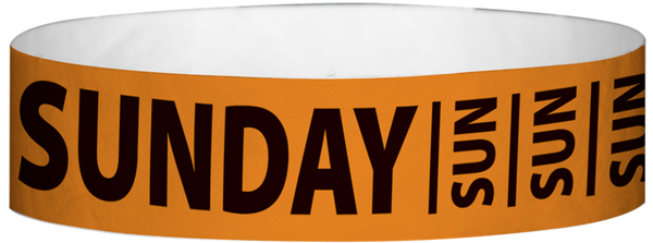 A Tyvek® 3/4" X 10" Sunday Neon Orange Wristband