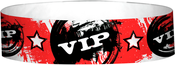 A Tyvek® 3/4" X 10" VIP Vintage Red Wristband