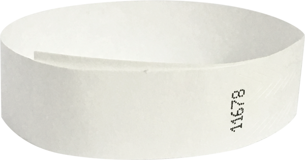 A Tyvek® 3/4" solid White wristband