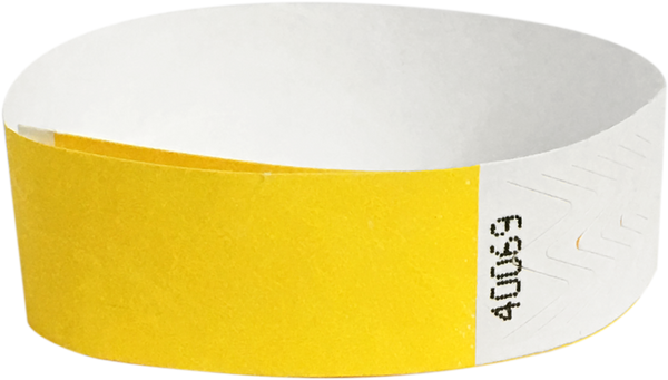 A 3/4" Tyvek® litter free solid Yellow wristband