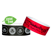 Custom Litter Free 1" Tyvek® One Color Imprint Wristbands